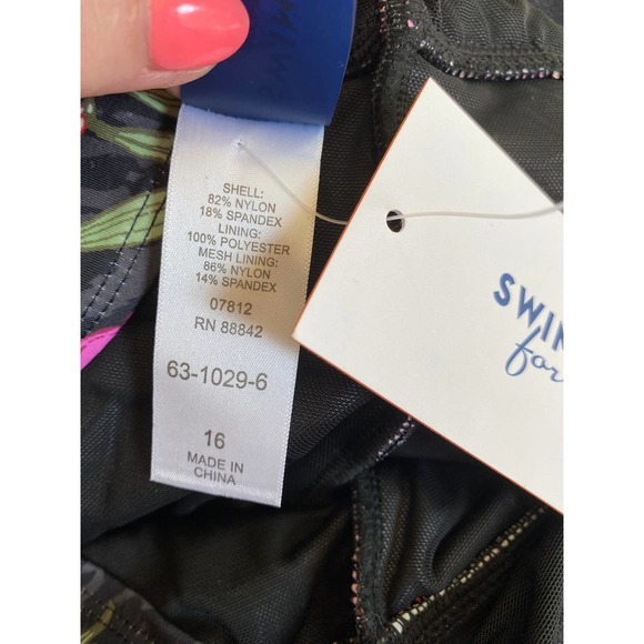 Swimsuits for All Swim Dress 16 V-Neck Halter Floral Print NEW - Picture 8 of 8